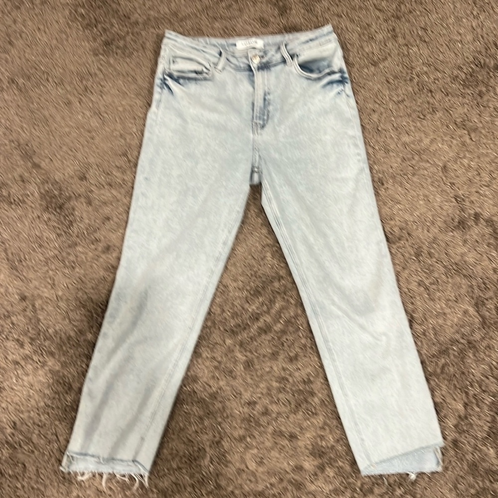 Lovervet Kick flares straight light weight denim 31 raw hem